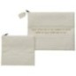 Set Talith & Téfilines en similicuir blanc, lettres en relief "Veyvarechecha" en or